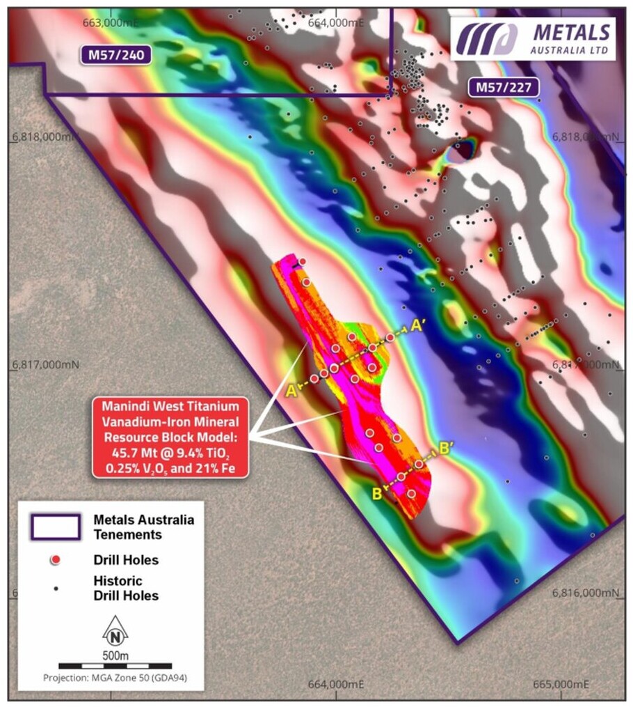 Metals Australia reports maiden Manindi West VTM resource