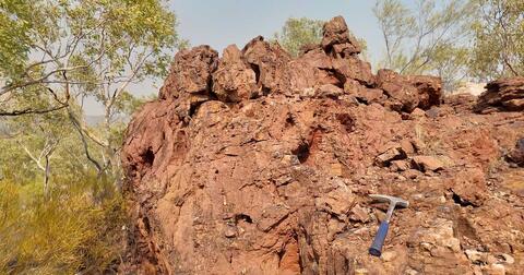 Field outcrop at Antares Metals’ Mount Isa North Copper Project in Queensland